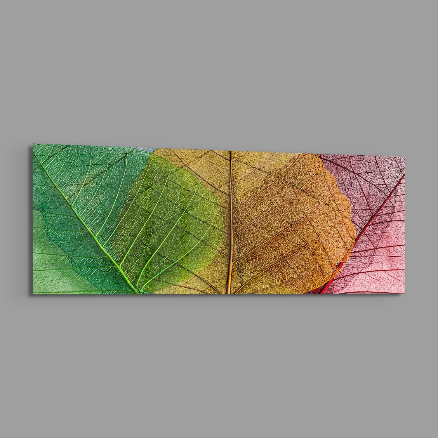 Leaves Glass Wall Art (36"x14")