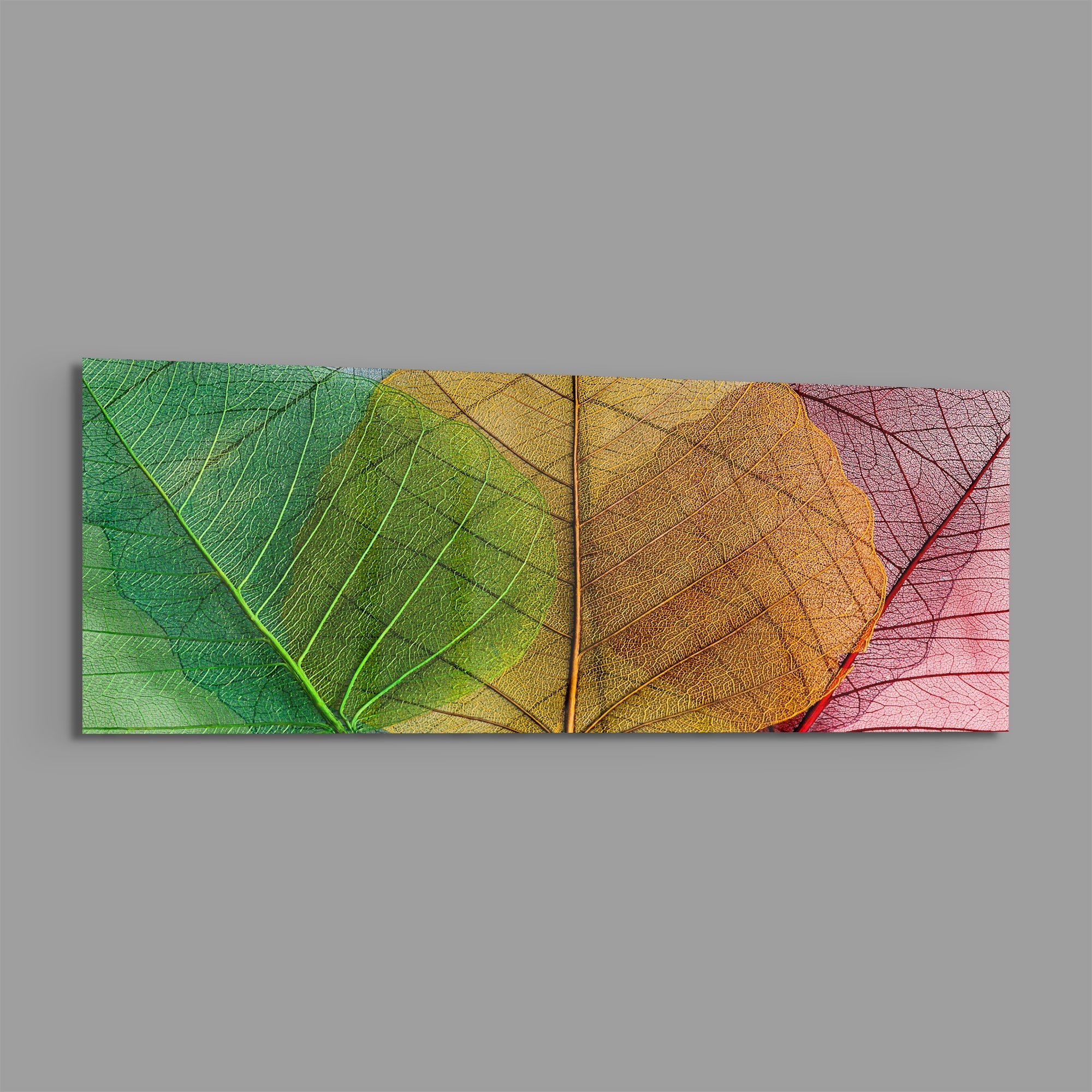 Leaves Glass Wall Art (36"x14")