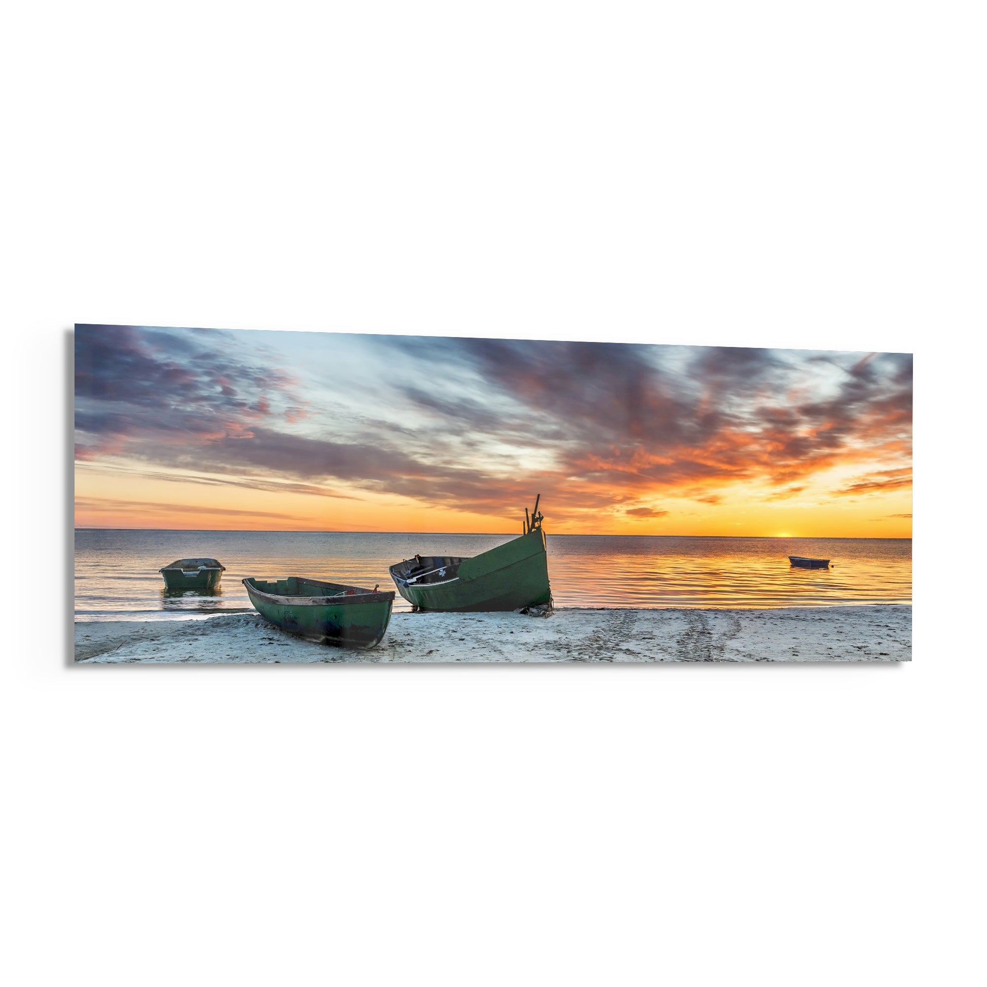 Sunset By The Sea Glass Wall Art (36"x14")
