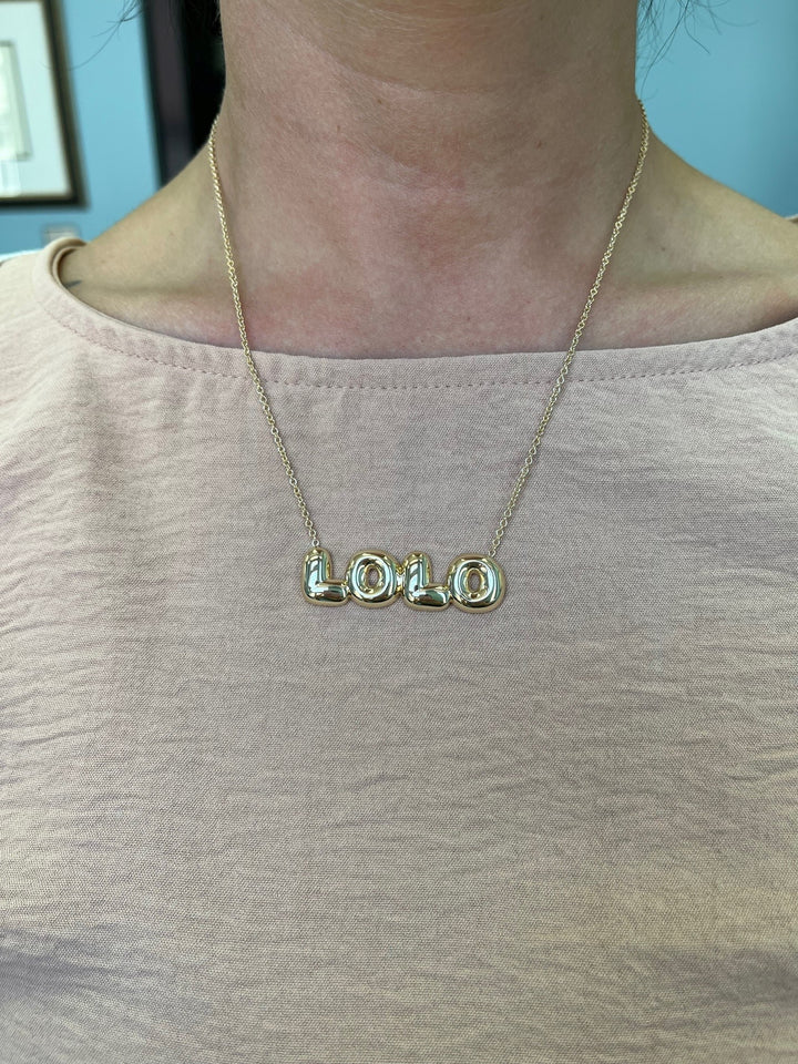 large bubble letter name necklace