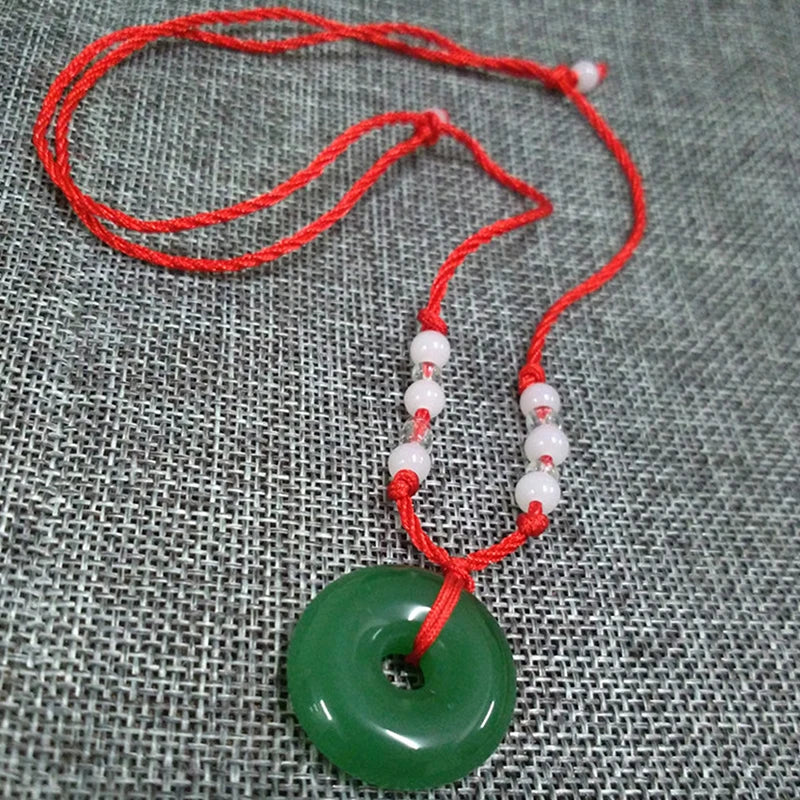 Buddhist Woven Necklace Lotus Guanyin jade Buddha Pendant Long Life Lock Pendant Lucky Necklace