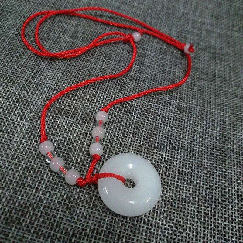 Buddhist Woven Necklace Lotus Guanyin jade Buddha Pendant Long Life Lock Pendant Lucky Necklace