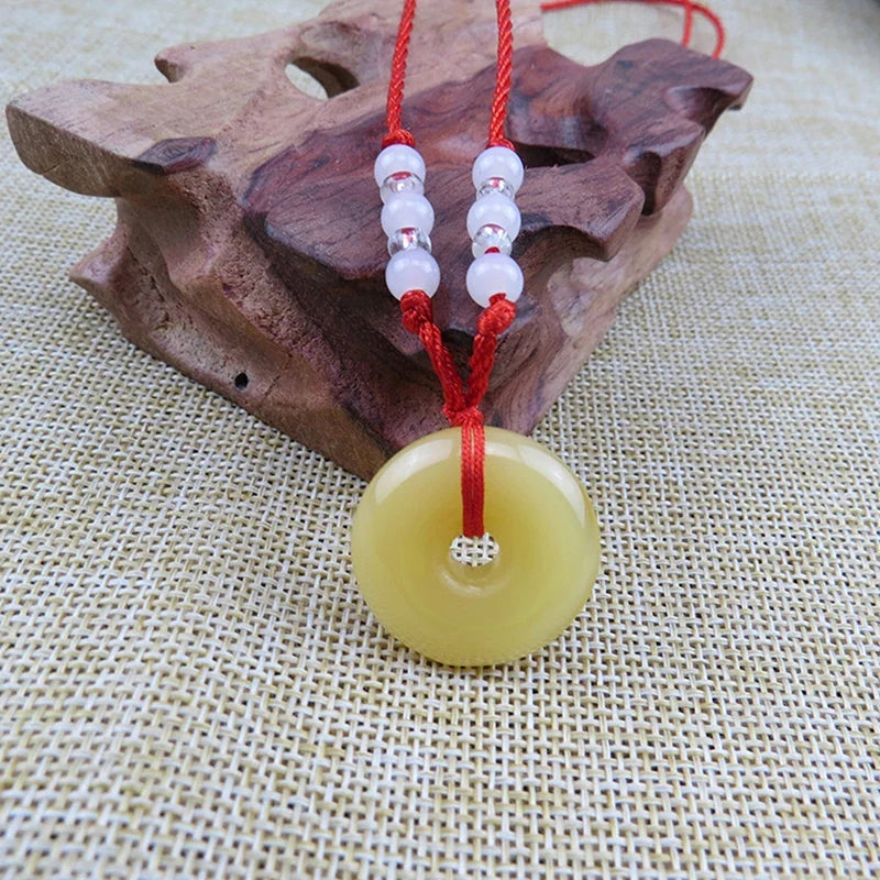 Buddhist Woven Necklace Lotus Guanyin jade Buddha Pendant Long Life Lock Pendant Lucky Necklace