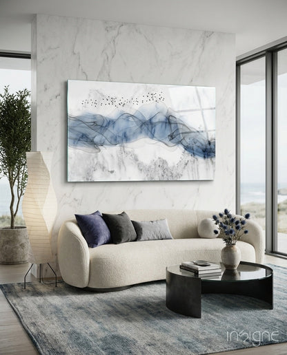Blue Fog Glass Wall Art