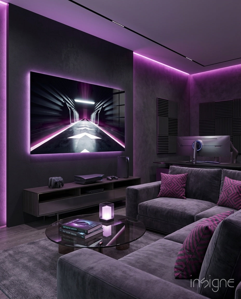 Neon Room Glass Wall Art
