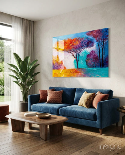 The Story of Autumn Glass Wall Art