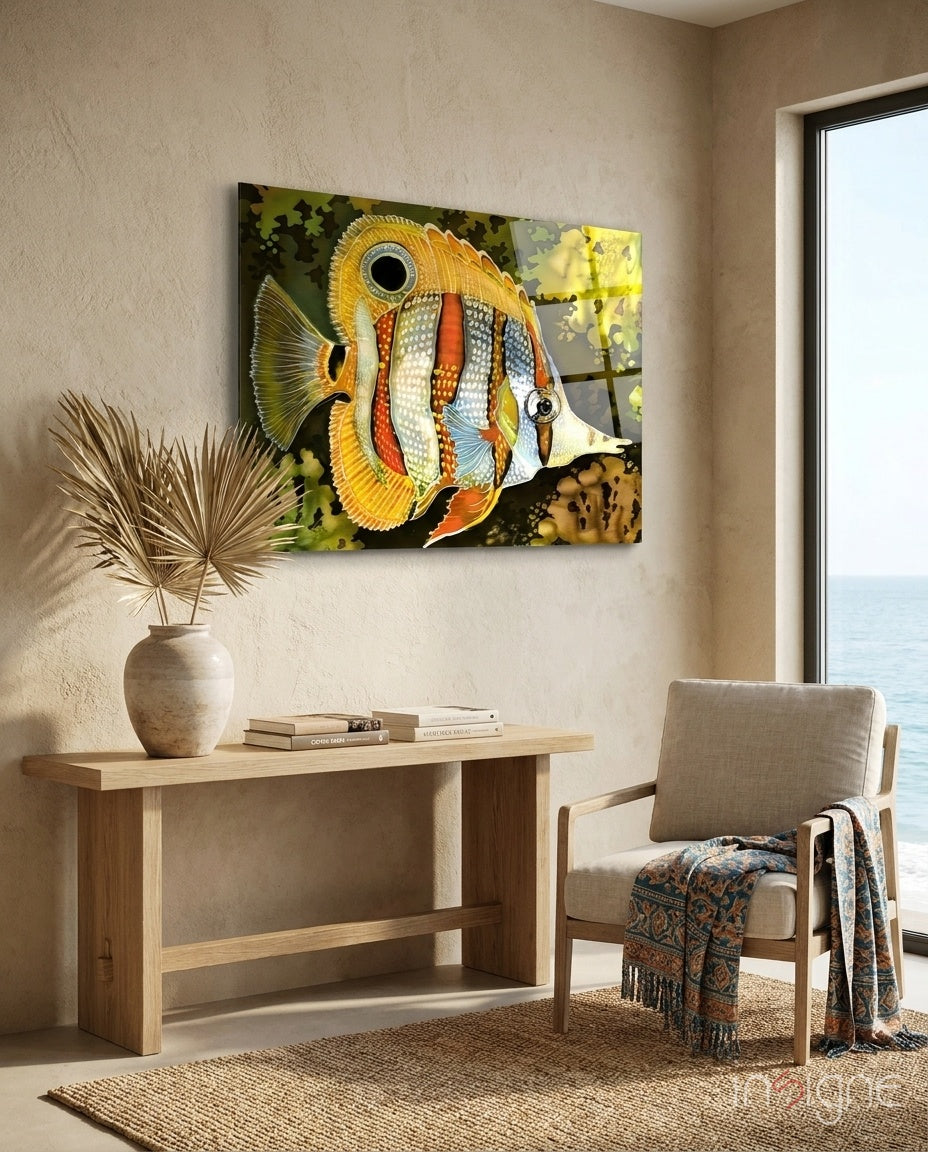 Orange Fish Glass Wall Art