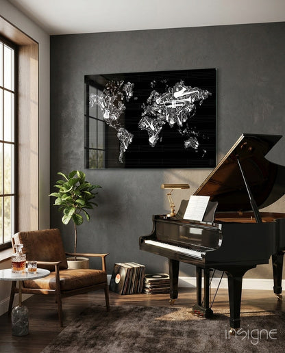 World of Music Glass Wall Art