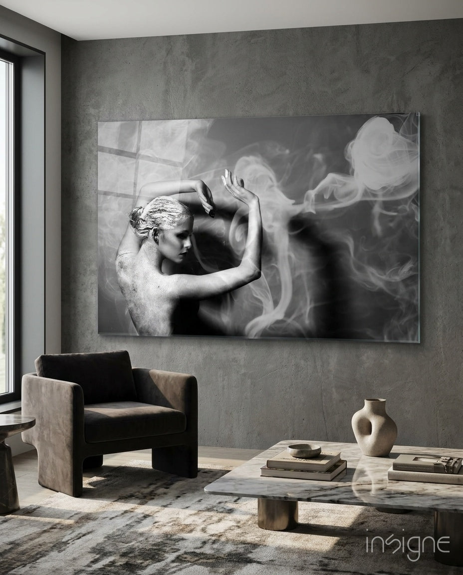 Smoke Dance Glass Wall Art