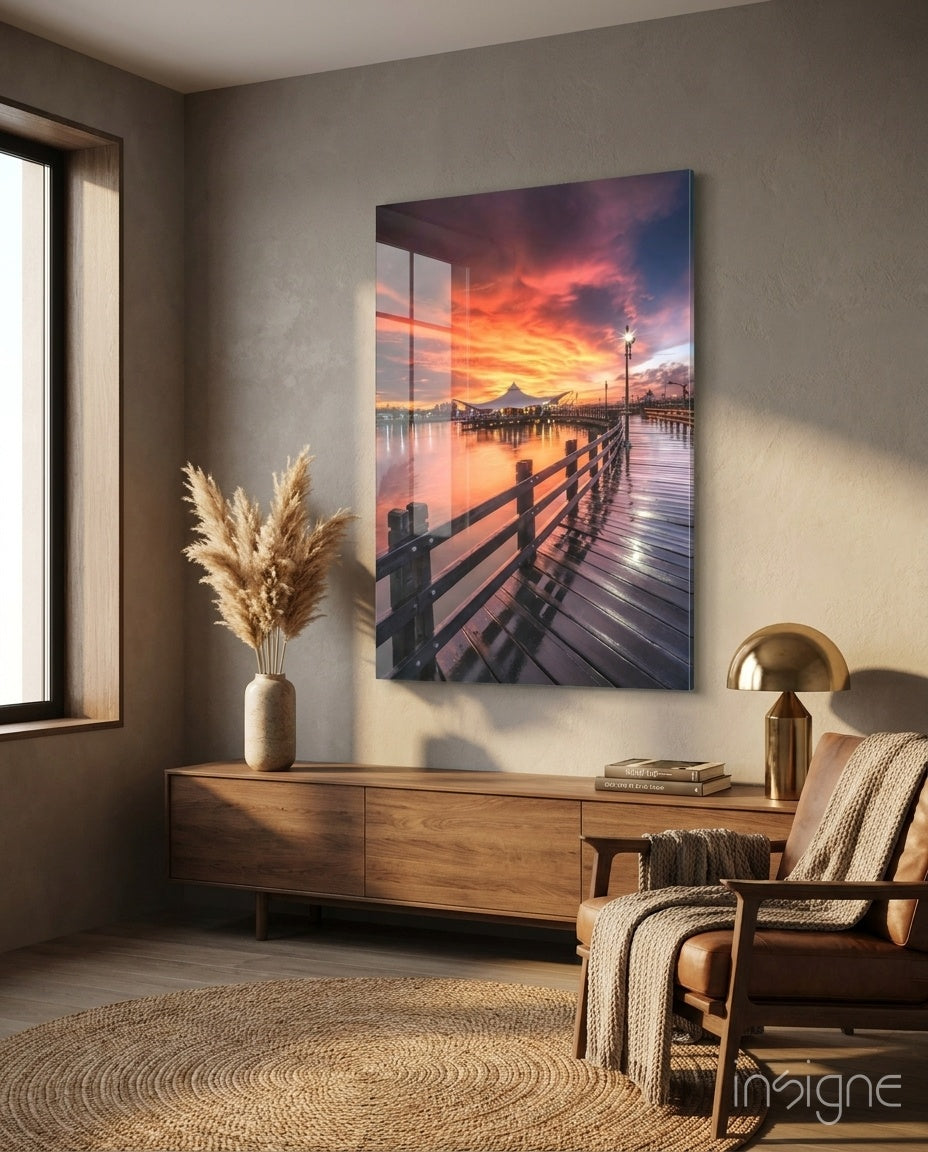 Bridge of Love Glass Wall Art