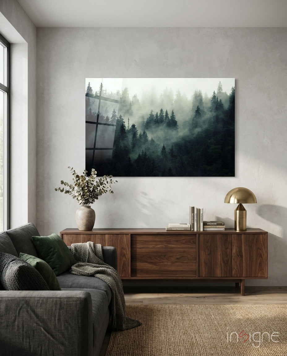 Landscape of Darkness Glass Wall Art