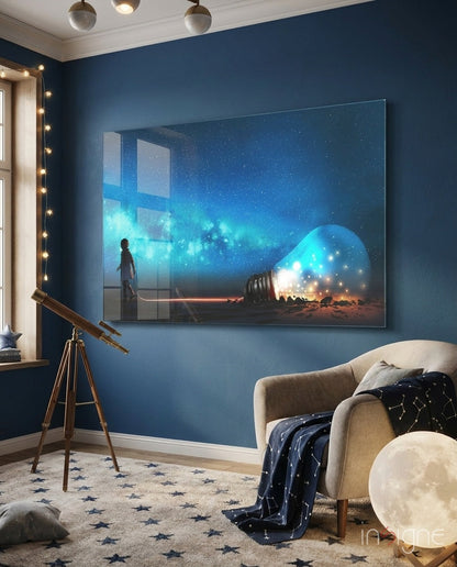 Starry Night Glass Wall Art
