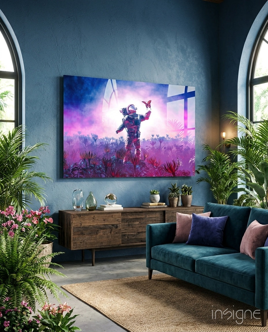 Land of Butterflies Glass Wall Art