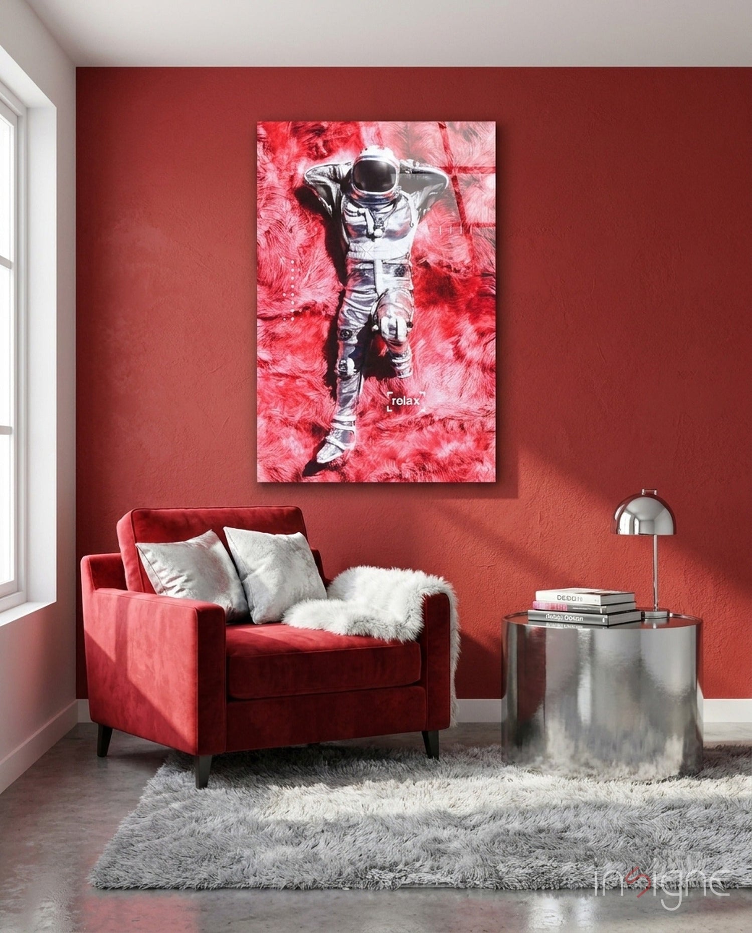 Astronaut and Space Grass Glass Art
