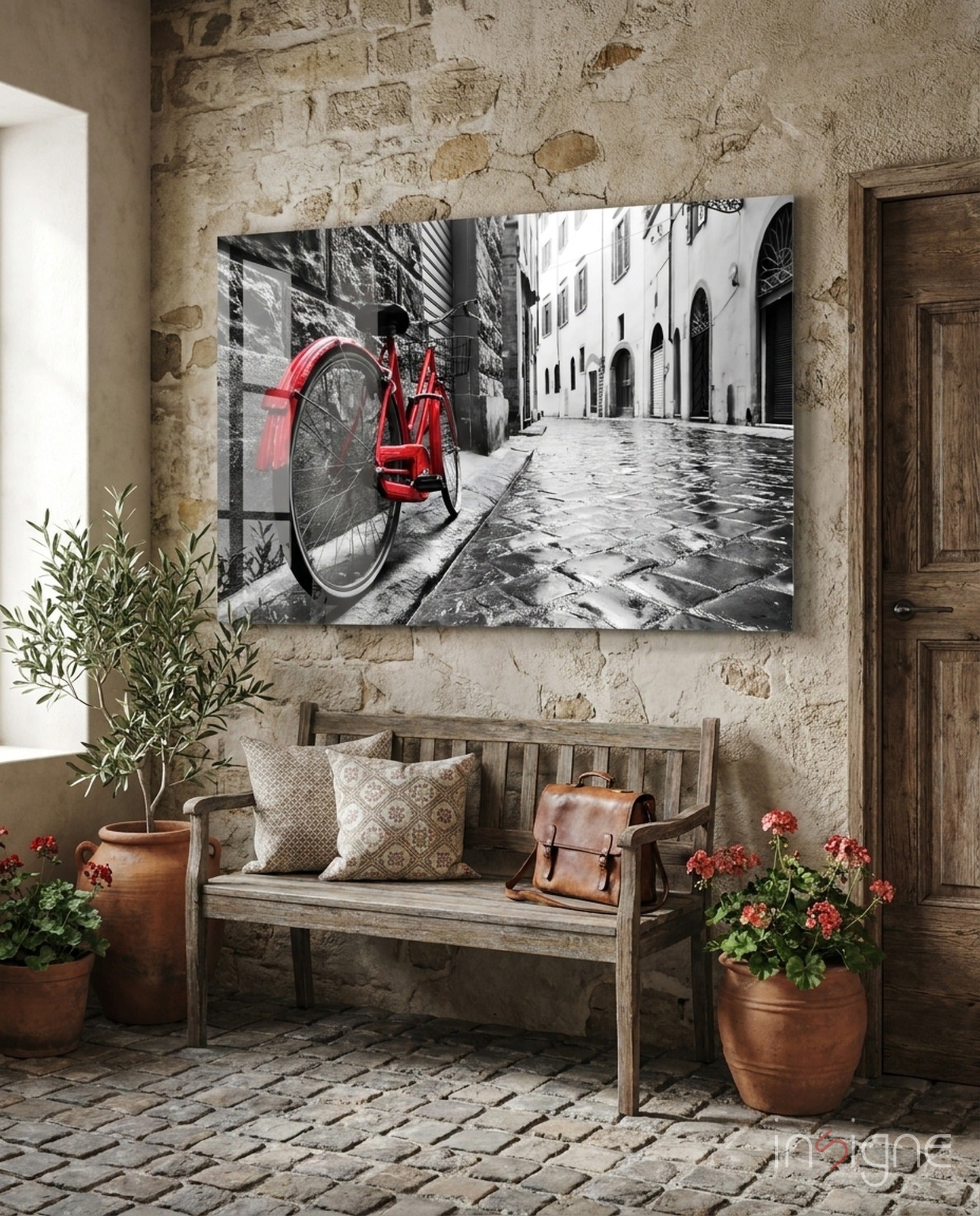 Street and Bicycle Glass Art