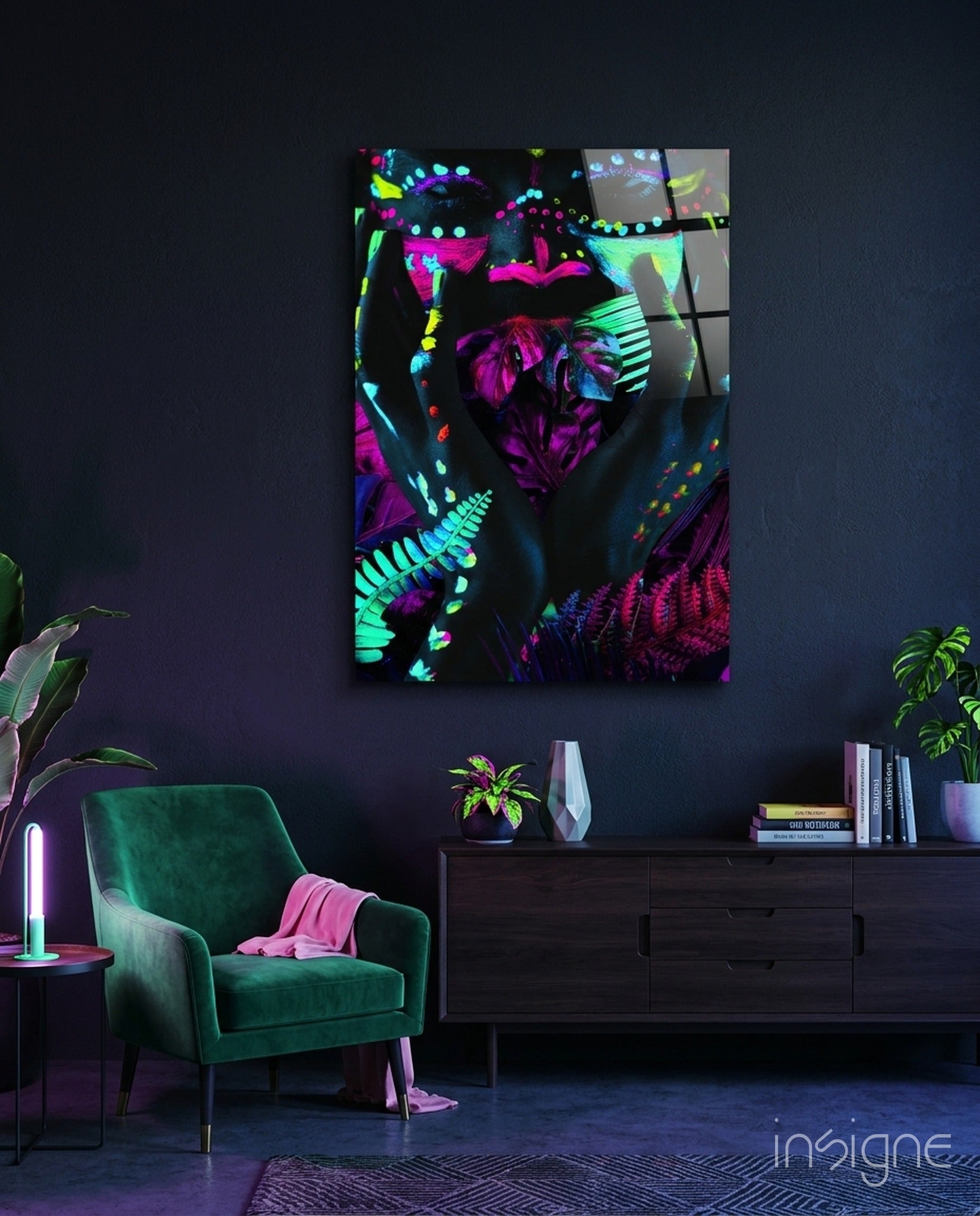 Neon Glances Glass Art