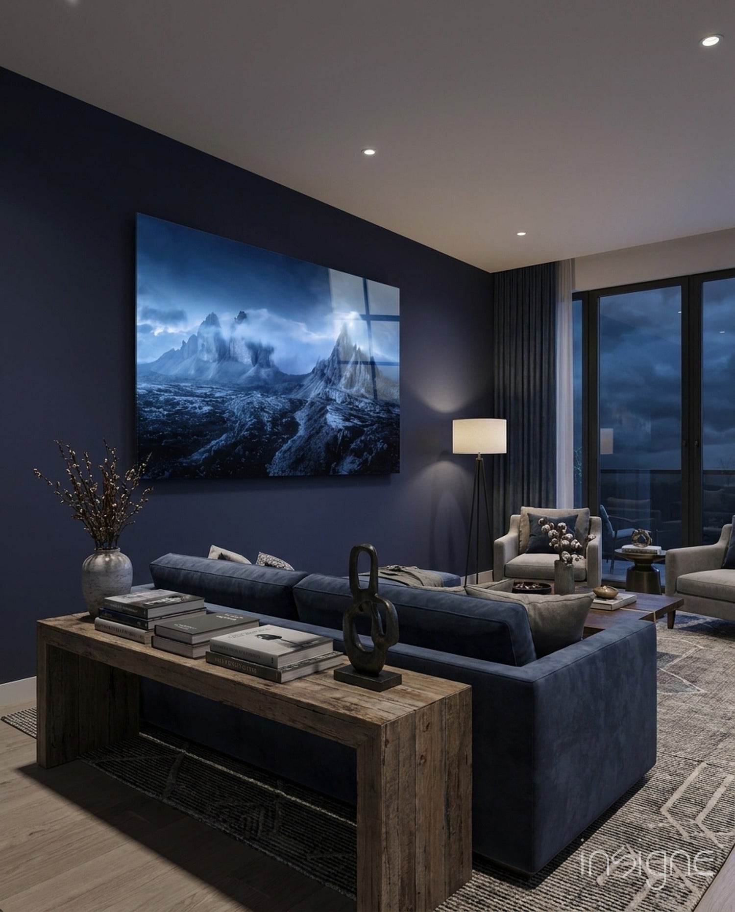 Imposing Mountains Glass Art