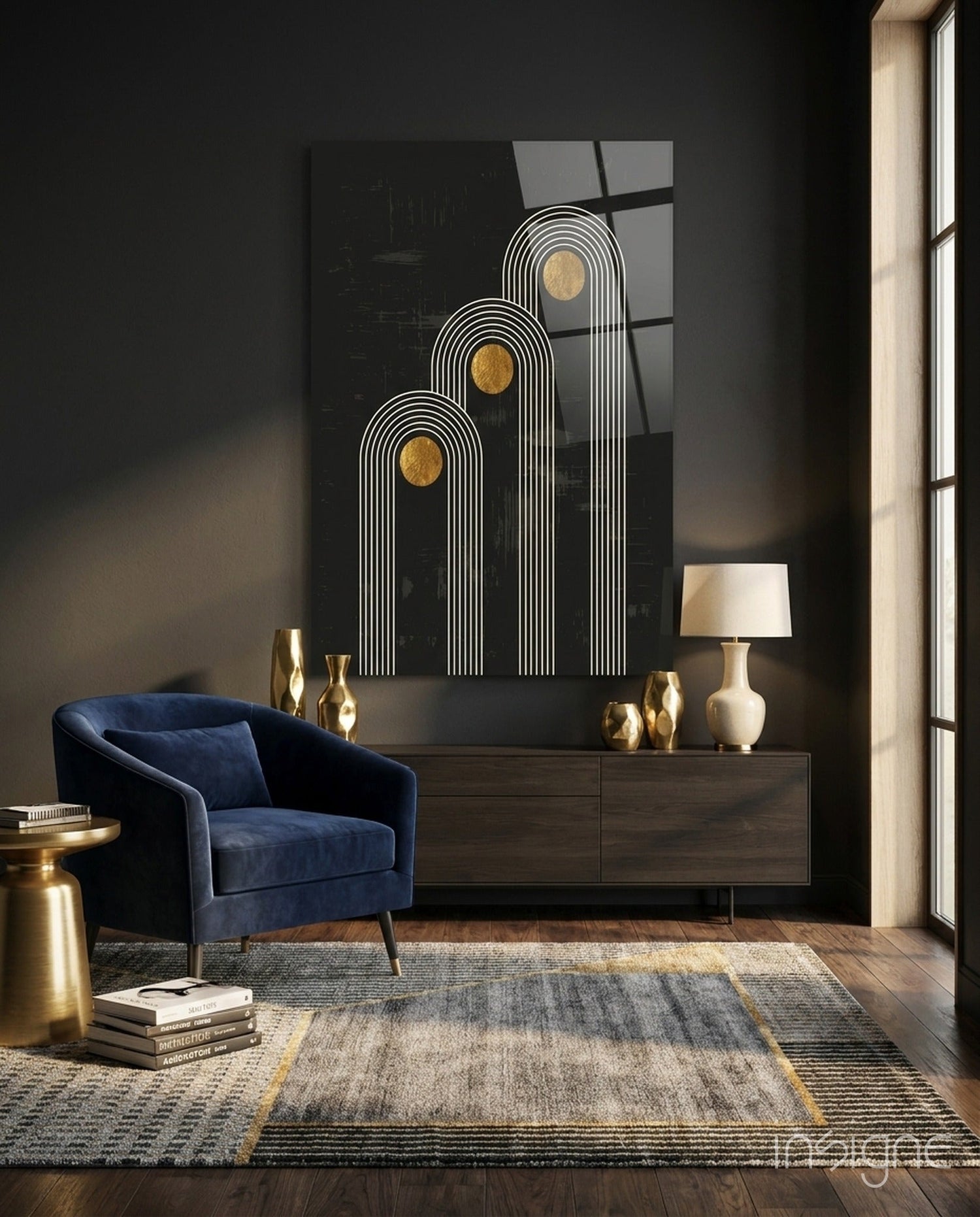 Three Dots Glass Wall Art
