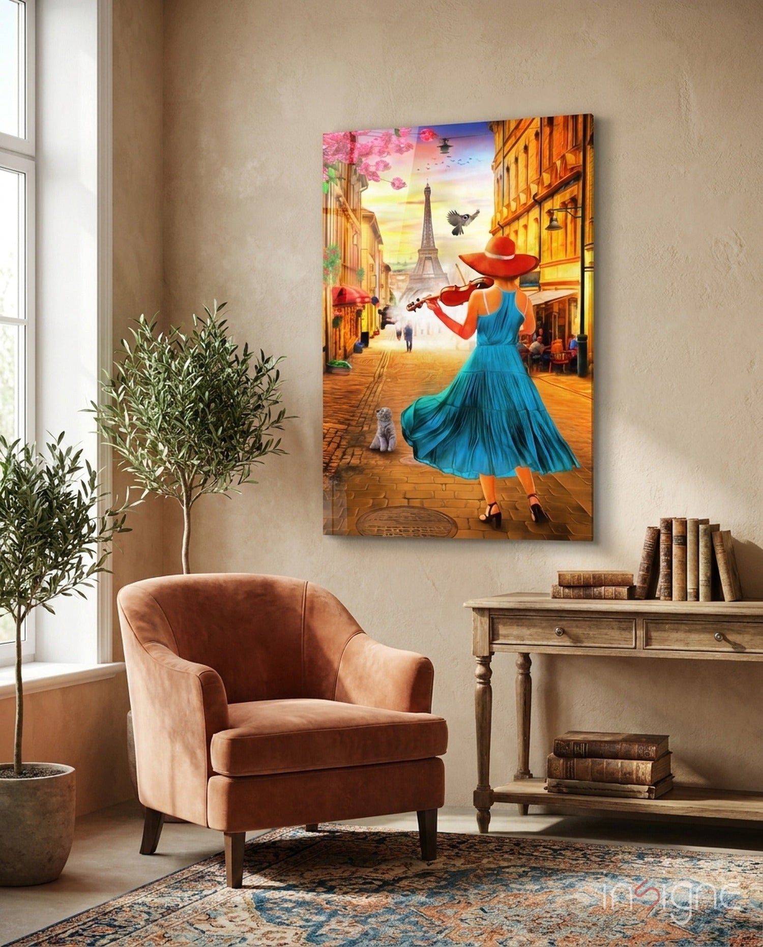 Eiffel and Music Glass Wall Art