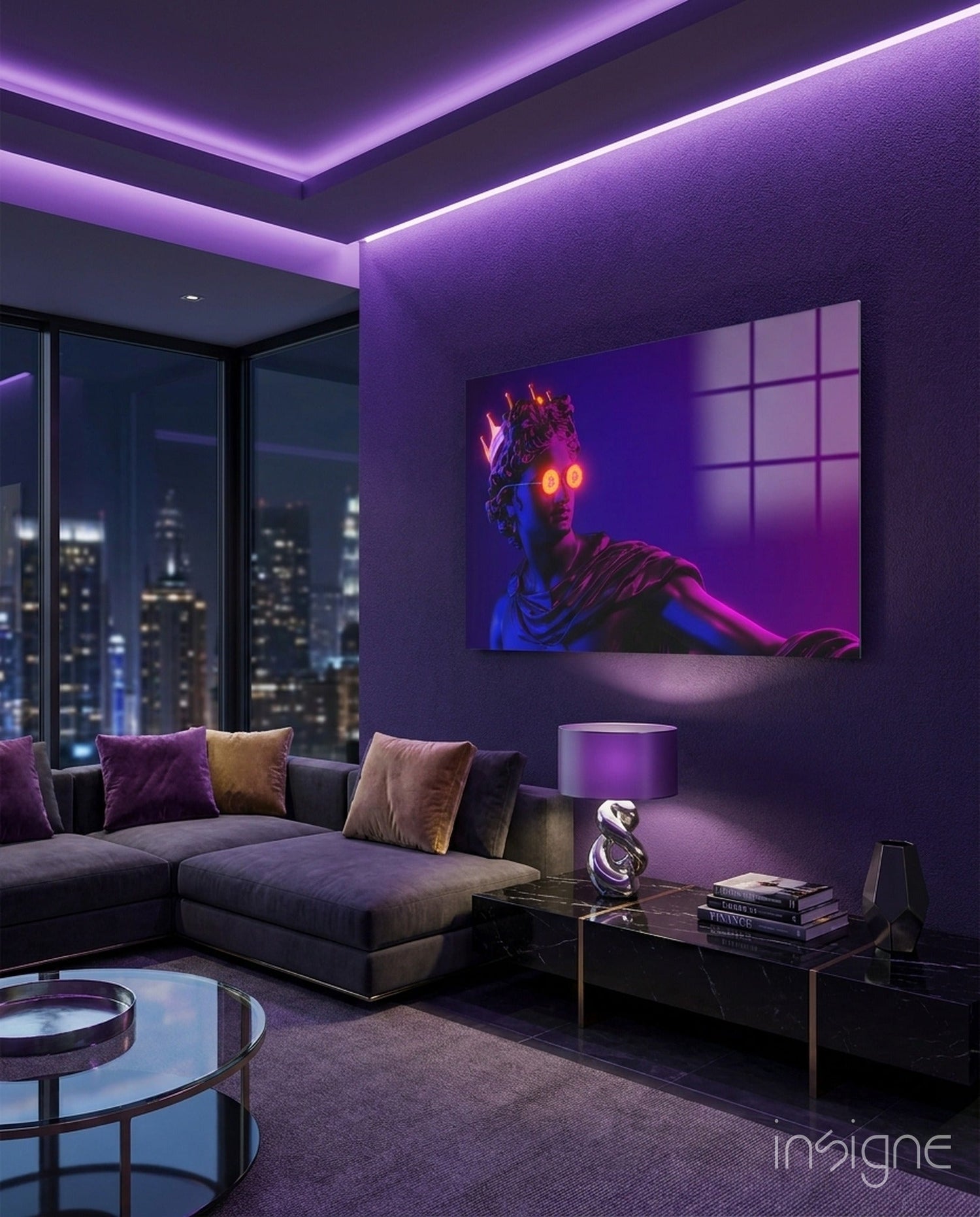 Cool Statue Glass Wall Art