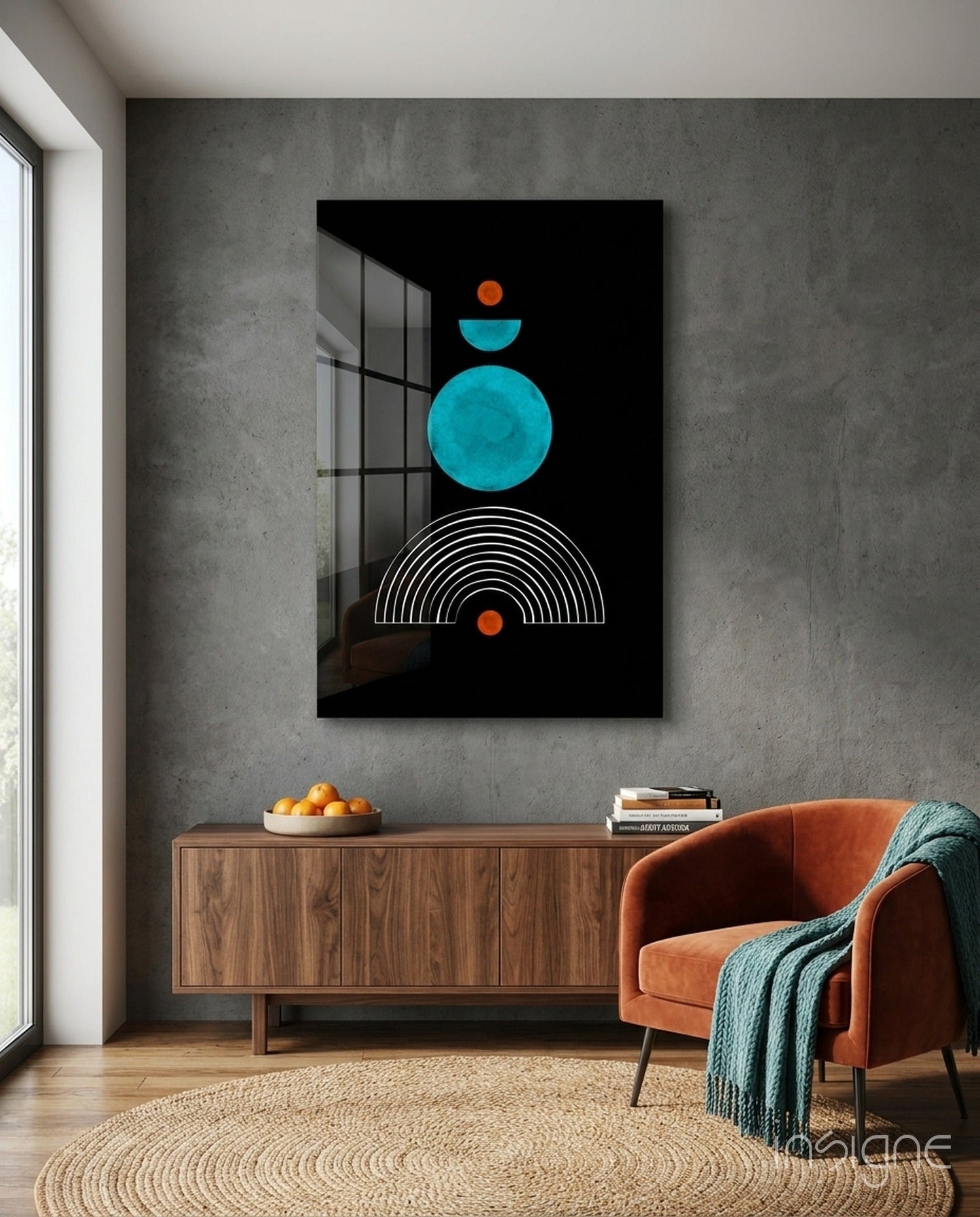 Dot Under the Rainbow Glass Wall Art