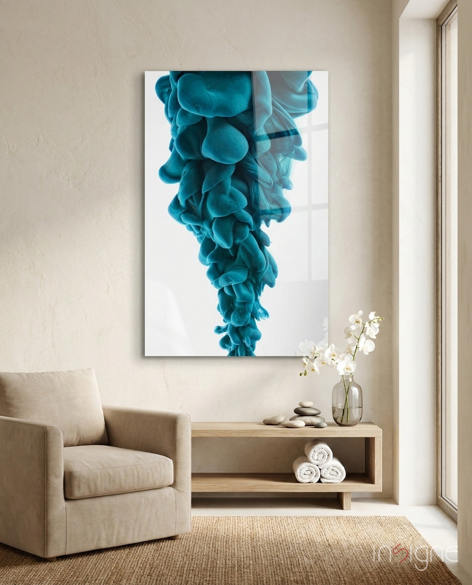 Blue Layers Glass Wall Art