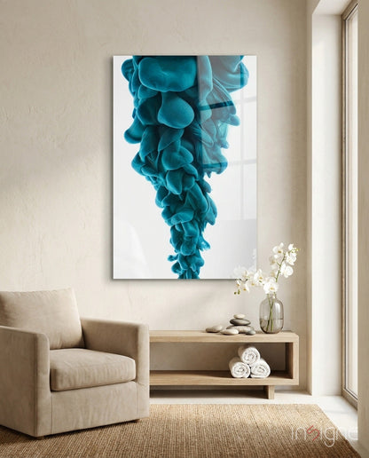 Blue Layers Glass Wall Art