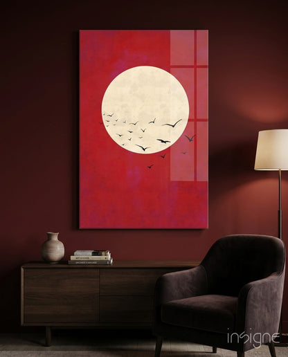 Fly from the Moon Glass Wall Art