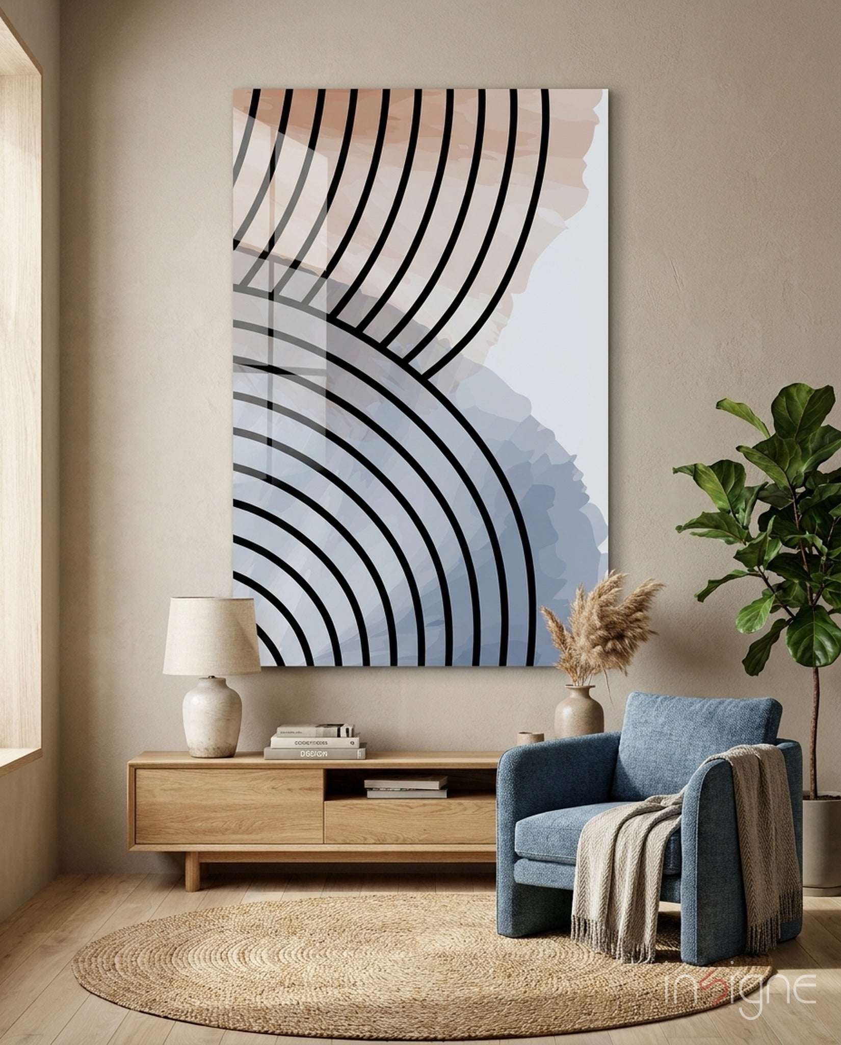 Lines of Waves Glass Wall Art