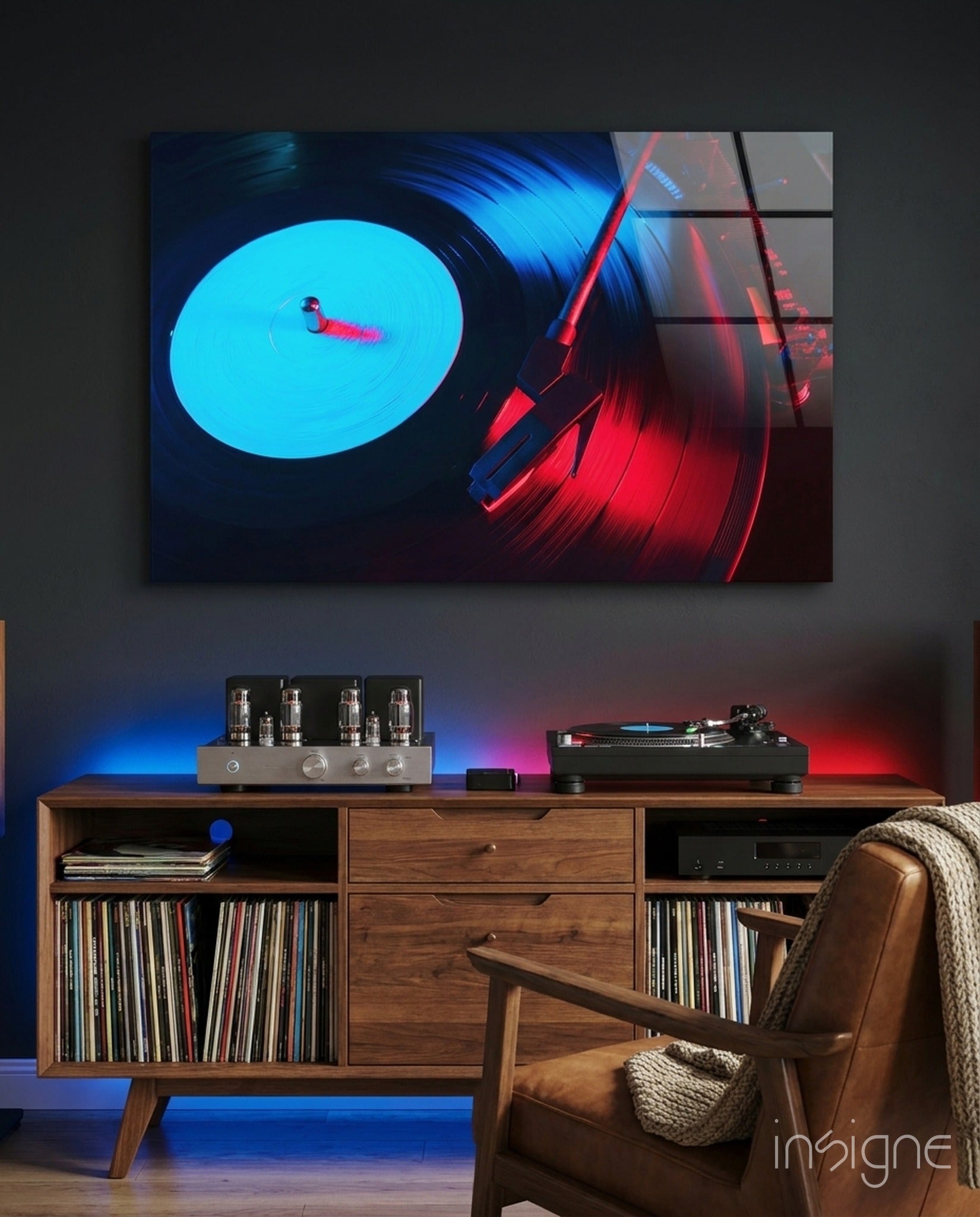 Gramophone Glass Wall Art