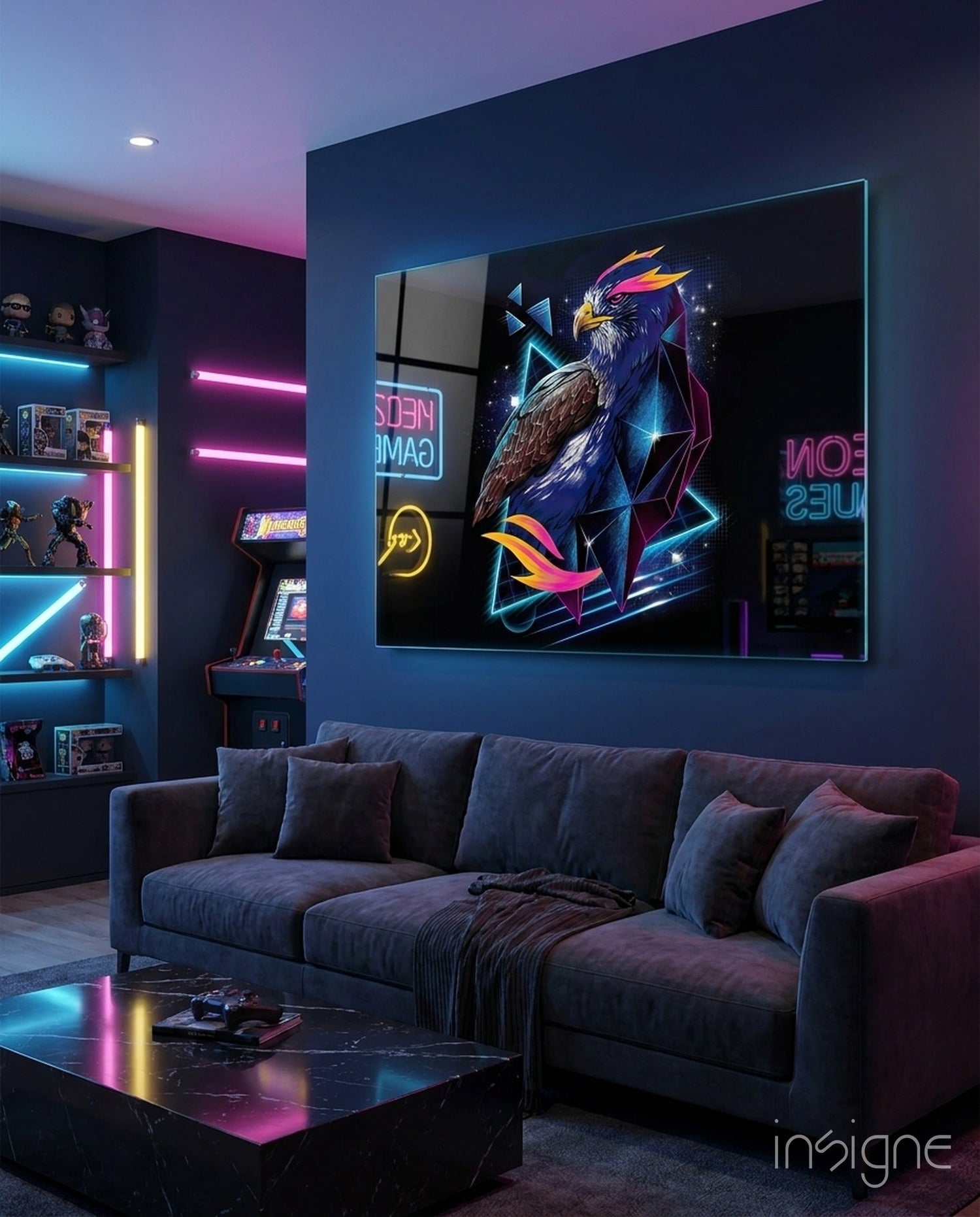 Diamond Hawk Glass Wall Art