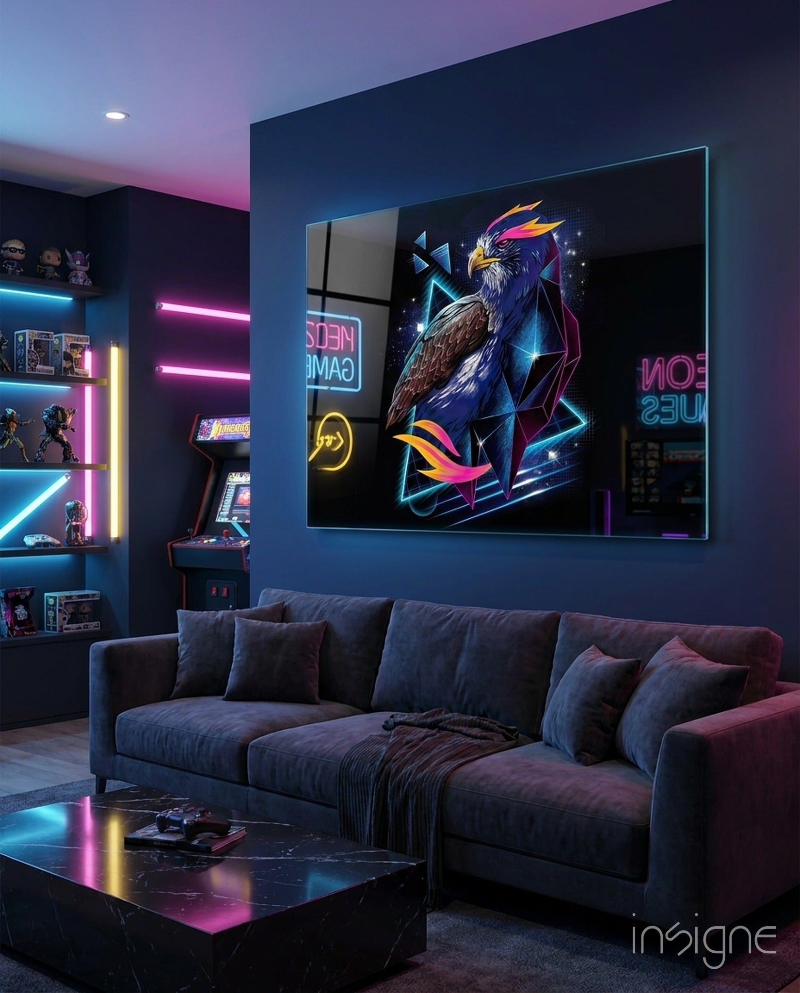 Diamond Hawk Glass Wall Art