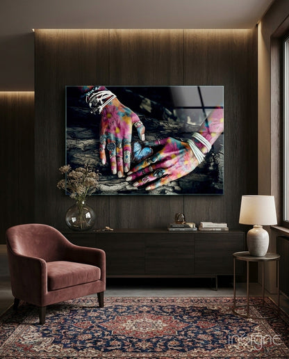 Hands of Nature Glass Wall Art