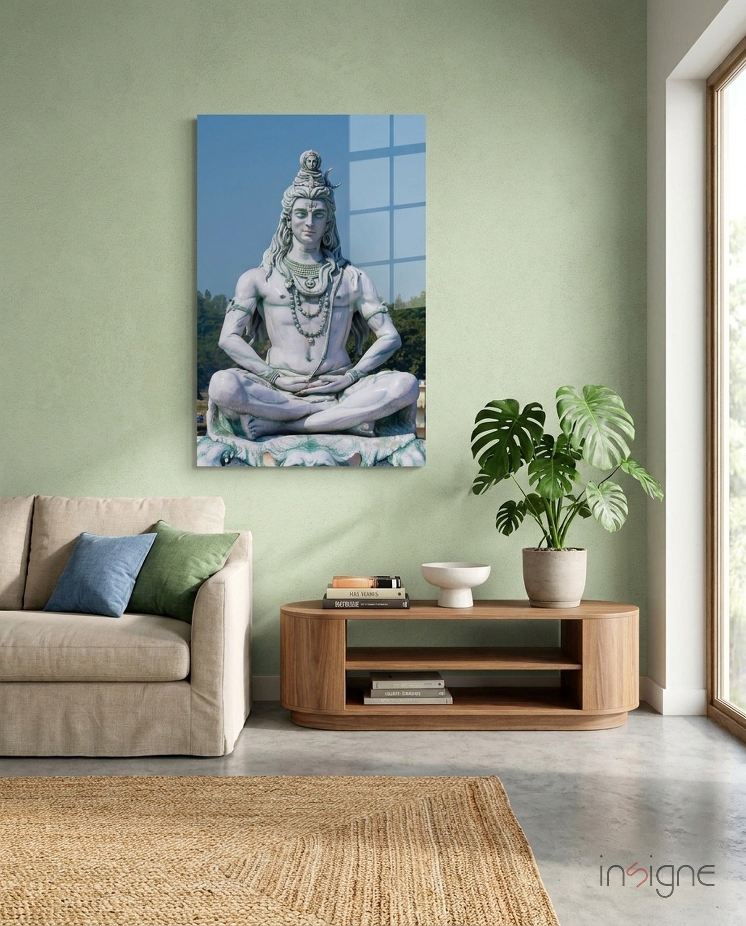 Shiva in Meditation Glass Wall Art