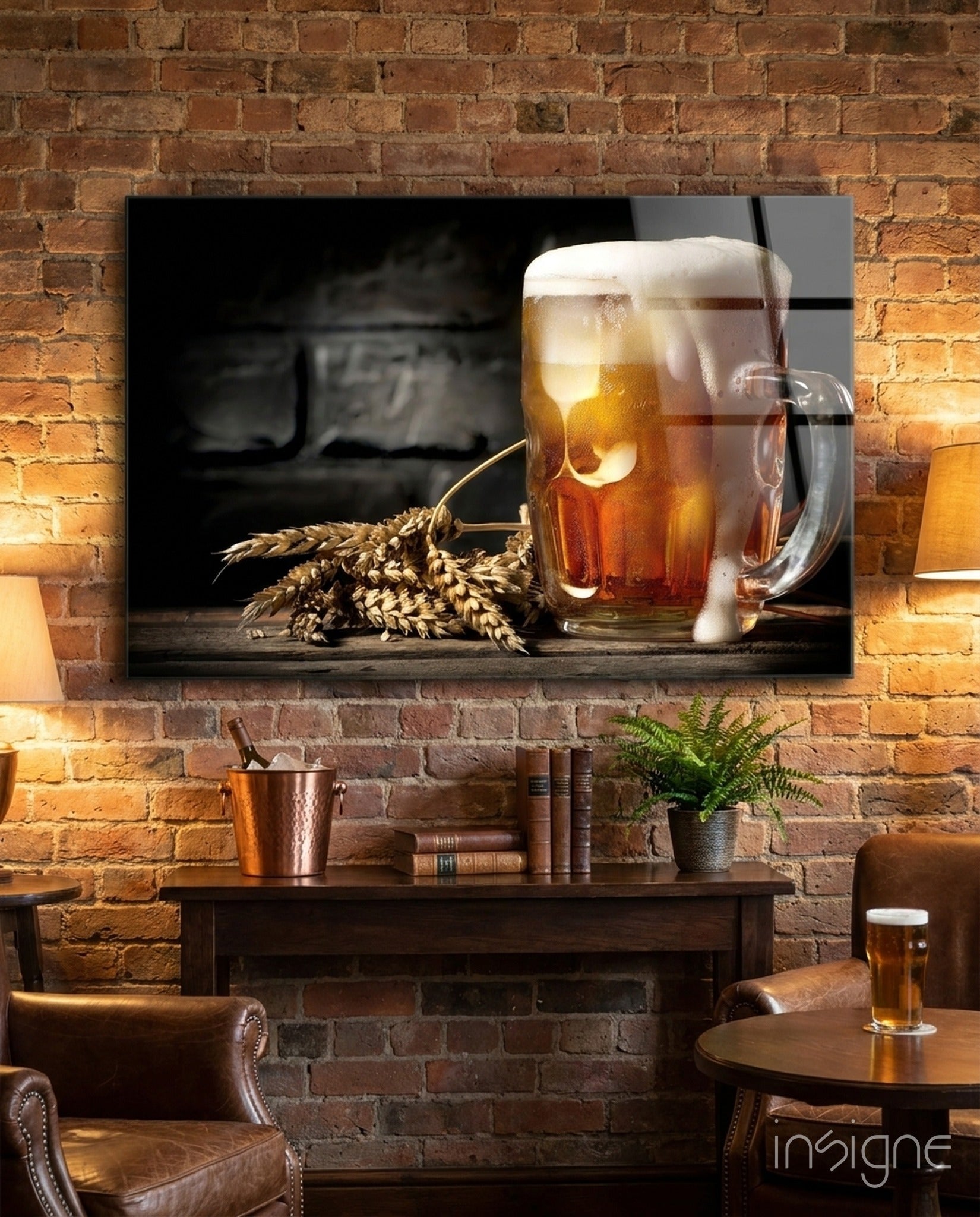 Frothy Mug And Wheat Ears Beer Glass Wall Art