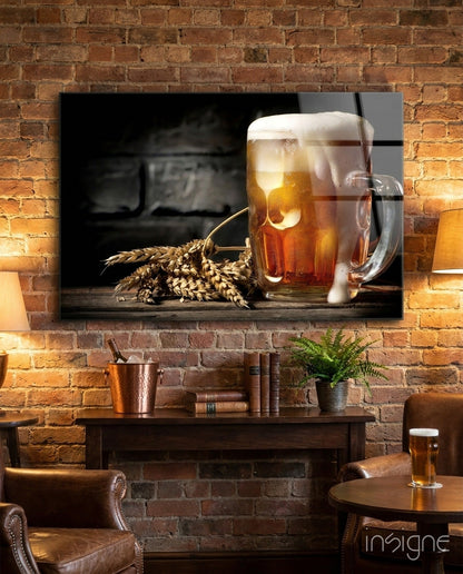 Frothy Mug And Wheat Ears Beer Glass Wall Art