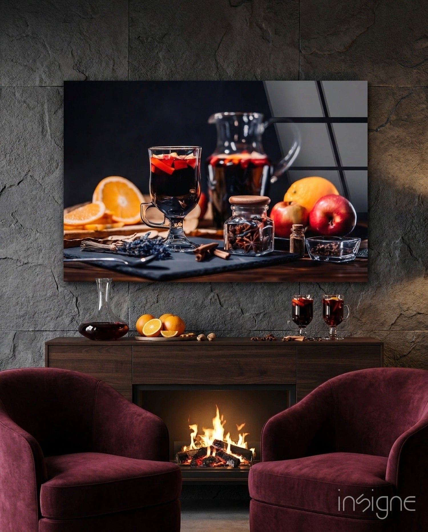 Noel Tea Glass Wall Art
