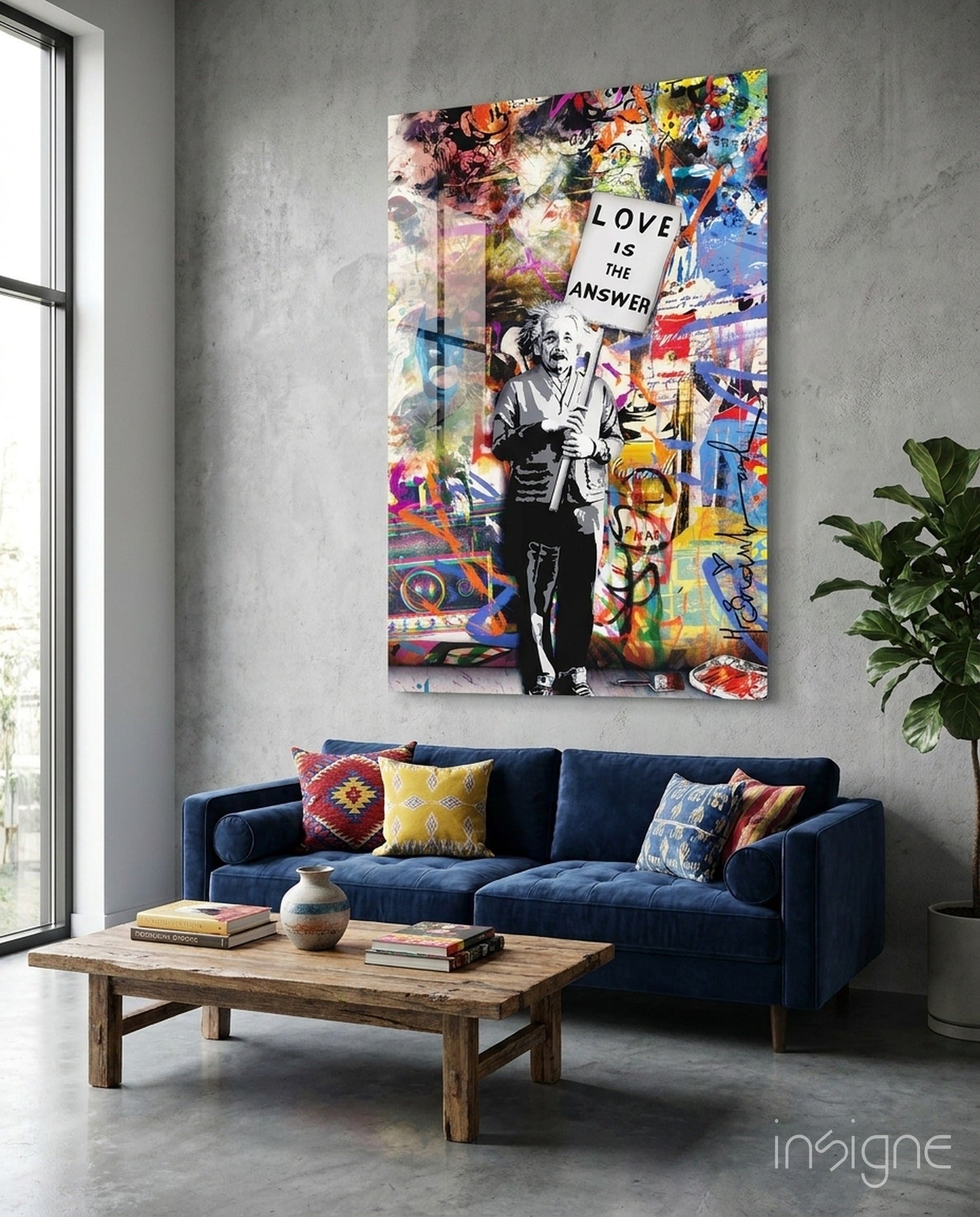 Love is the Answer Street Art Glass Wall Art