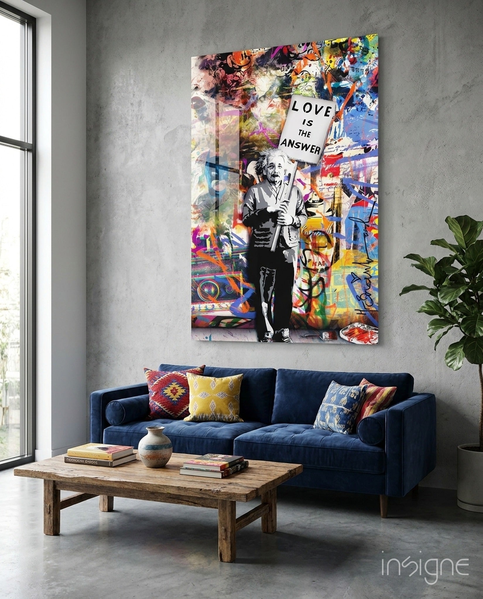 Love is the Answer Street Art Glass Wall Art