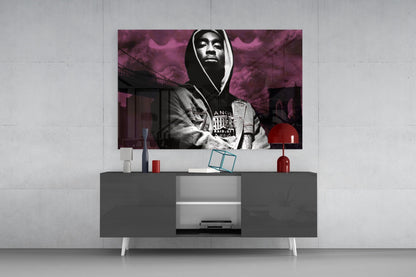 Hooded Rapper By Bridge Pink Haze Glass Wall Art