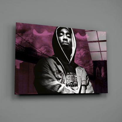 Hooded Rapper By Bridge Pink Haze Glass Wall Art