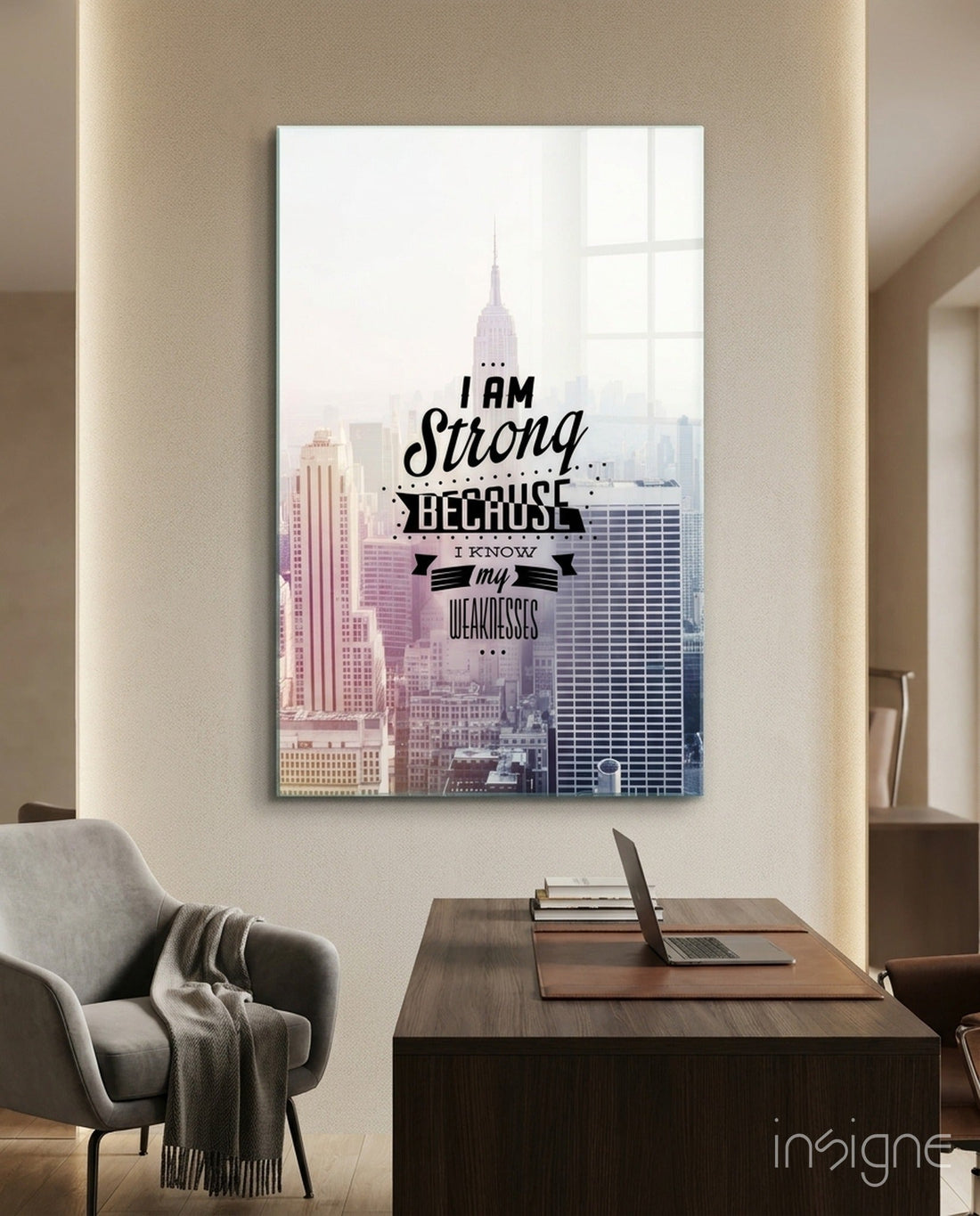 I am Strong Glass Wall Art