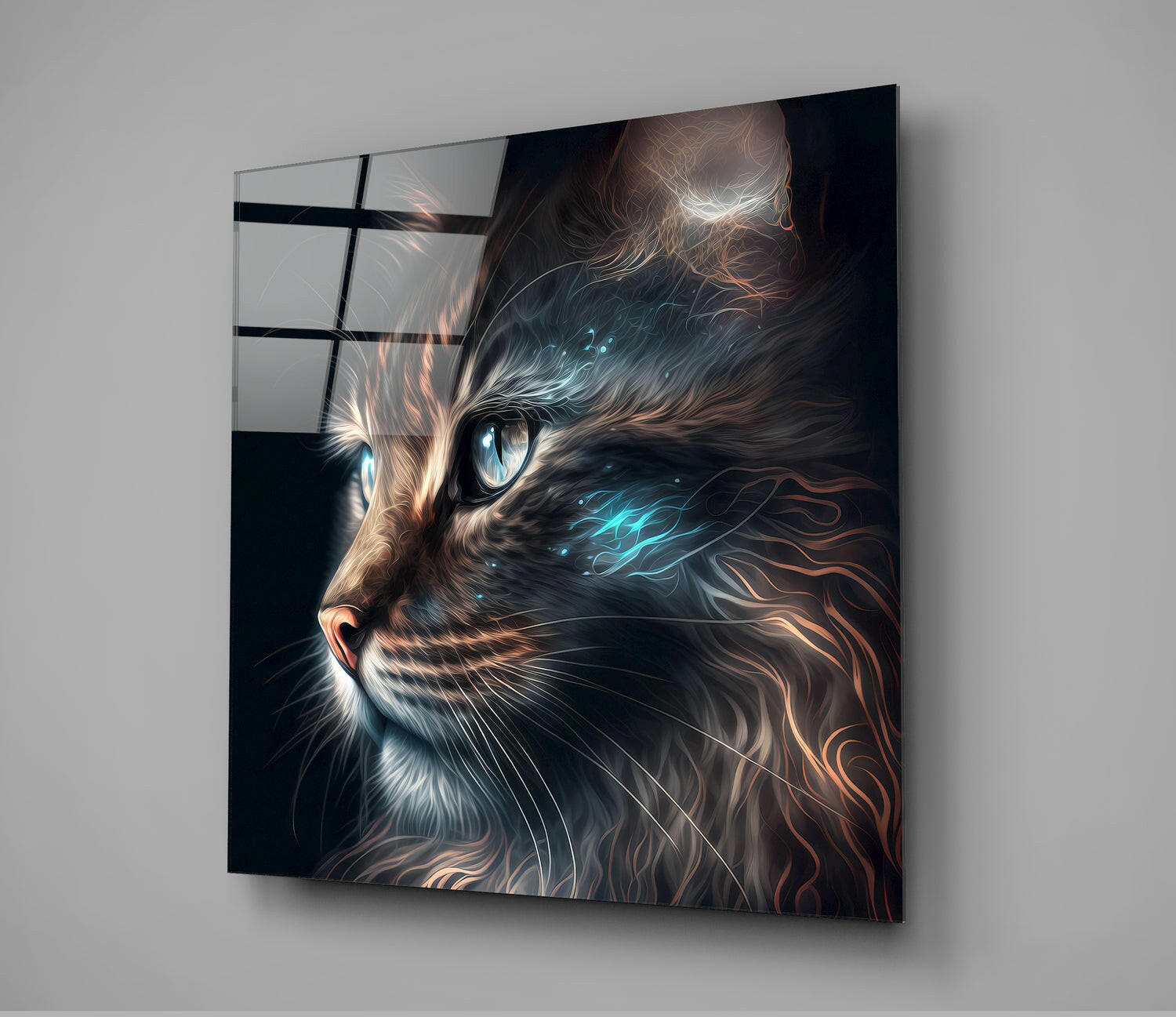 Cat Glass Wall Art  || Designers Collection