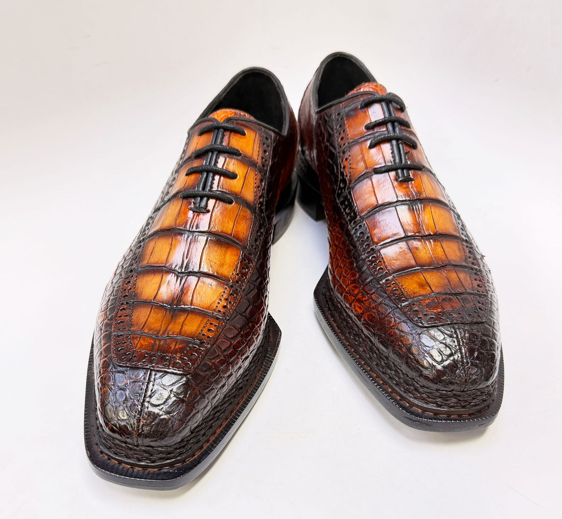 Maurice Chancellor II Alligator Oxford - Cognac