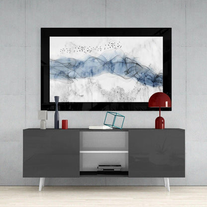Blue Nebula Glass Wall Art