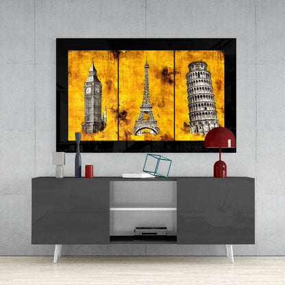 City Landmarks Glass Wall Art