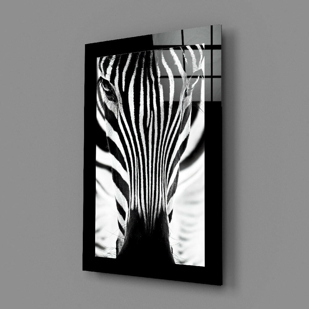 Backlit Zebra Gaze Glass Wall Art