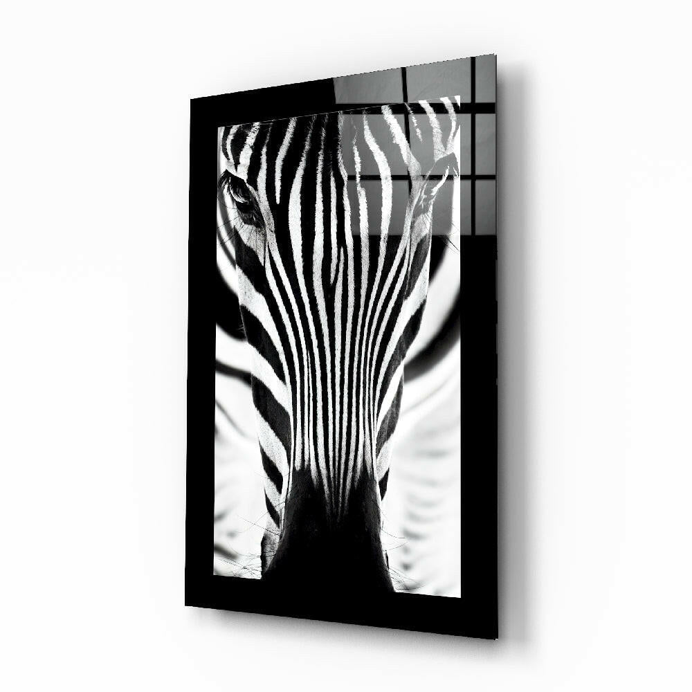 Backlit Zebra Gaze Glass Wall Art