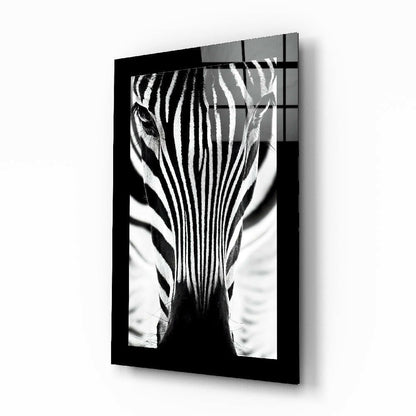 Backlit Zebra Gaze Glass Wall Art