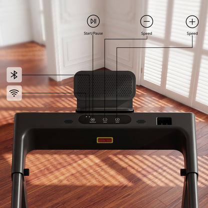 DeerRun All-New 2026 A1 Pro Move+ Smart Foldable Treadmill with 6% Incline &amp; NFC | 350 lbs, 10 mph, Black